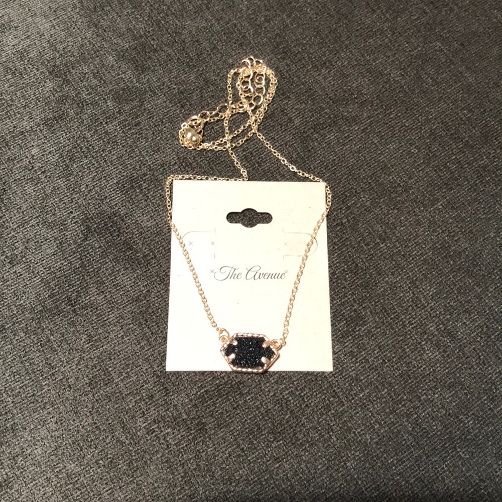 Black Druzy Quartz Necklace